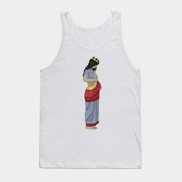 Pregnant Neo-Assyrian Princess Tank Top by NikSwiftDraws